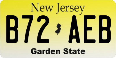 NJ license plate B72AEB
