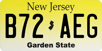 NJ license plate B72AEG