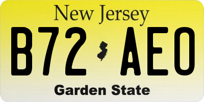 NJ license plate B72AEO