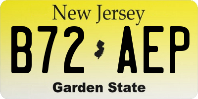 NJ license plate B72AEP