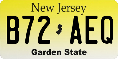 NJ license plate B72AEQ