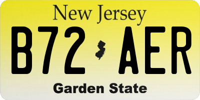 NJ license plate B72AER