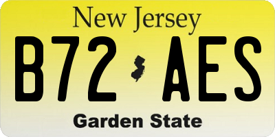 NJ license plate B72AES