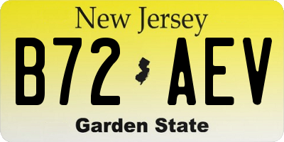 NJ license plate B72AEV