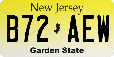 NJ license plate B72AEW