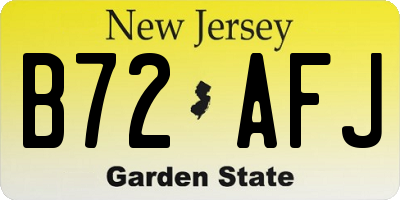 NJ license plate B72AFJ