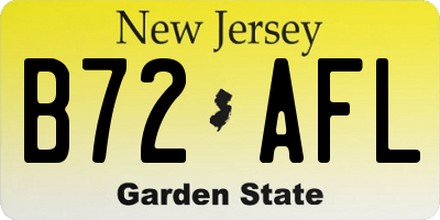 NJ license plate B72AFL