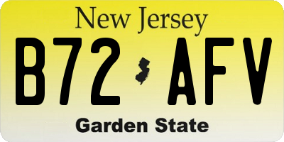 NJ license plate B72AFV