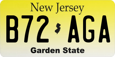 NJ license plate B72AGA