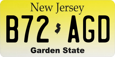 NJ license plate B72AGD