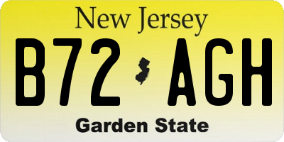 NJ license plate B72AGH