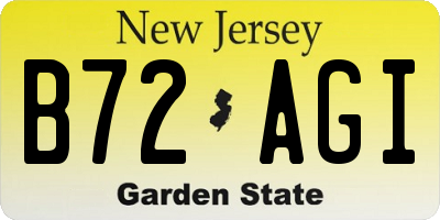 NJ license plate B72AGI