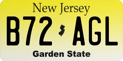NJ license plate B72AGL