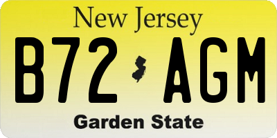 NJ license plate B72AGM