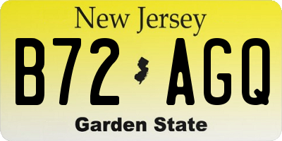 NJ license plate B72AGQ