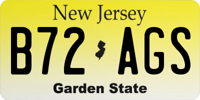 NJ license plate B72AGS