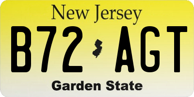 NJ license plate B72AGT
