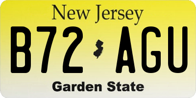 NJ license plate B72AGU