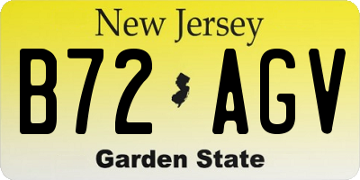 NJ license plate B72AGV