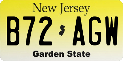 NJ license plate B72AGW