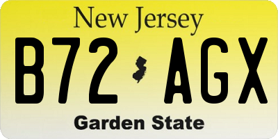 NJ license plate B72AGX