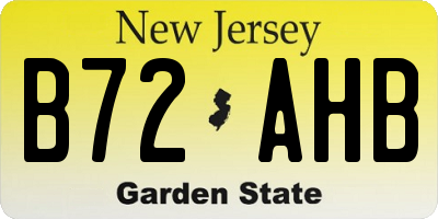 NJ license plate B72AHB