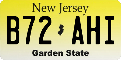 NJ license plate B72AHI
