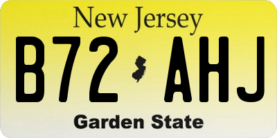 NJ license plate B72AHJ