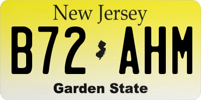 NJ license plate B72AHM