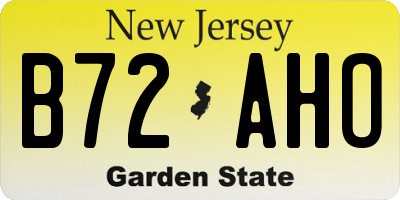 NJ license plate B72AHO