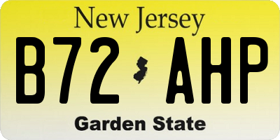 NJ license plate B72AHP