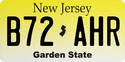 NJ license plate B72AHR