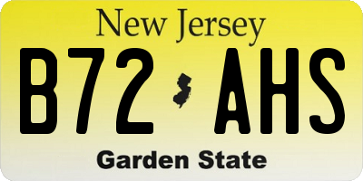 NJ license plate B72AHS