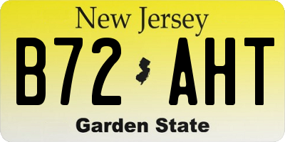 NJ license plate B72AHT