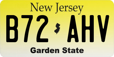 NJ license plate B72AHV