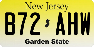 NJ license plate B72AHW