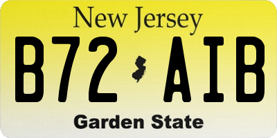 NJ license plate B72AIB