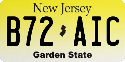 NJ license plate B72AIC