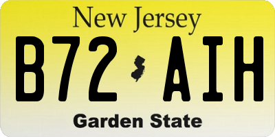 NJ license plate B72AIH