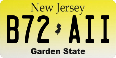 NJ license plate B72AII