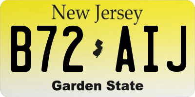 NJ license plate B72AIJ