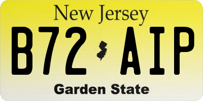 NJ license plate B72AIP