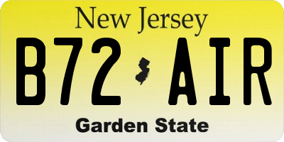 NJ license plate B72AIR