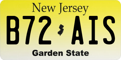 NJ license plate B72AIS