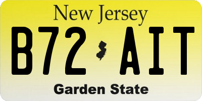 NJ license plate B72AIT