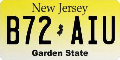 NJ license plate B72AIU