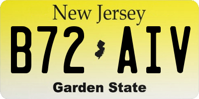 NJ license plate B72AIV