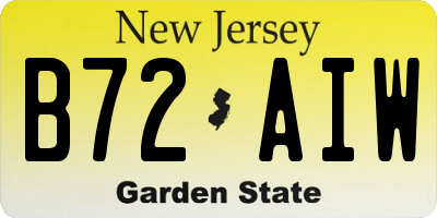 NJ license plate B72AIW
