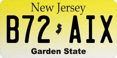 NJ license plate B72AIX