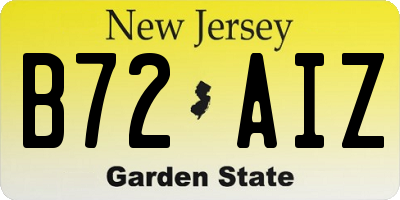 NJ license plate B72AIZ